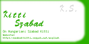 kitti szabad business card